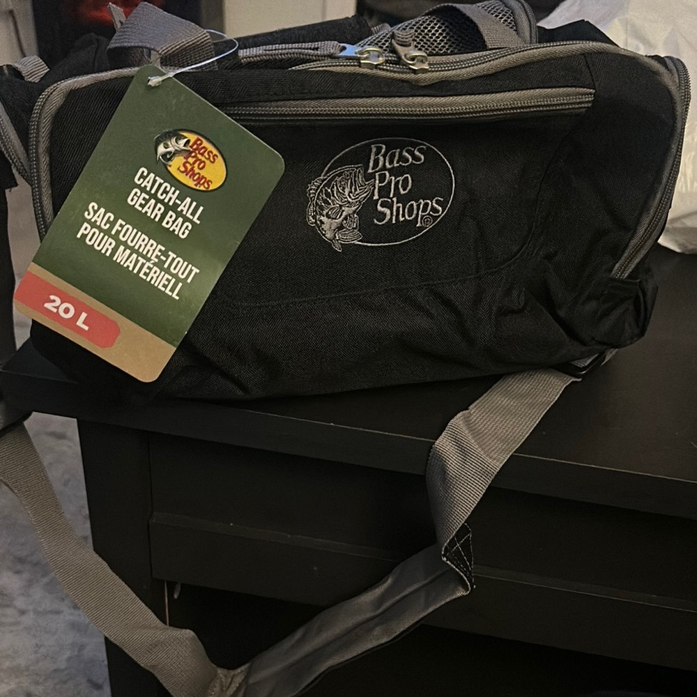 Bass Pro Shops Black and Gray Catch All Gear Bag